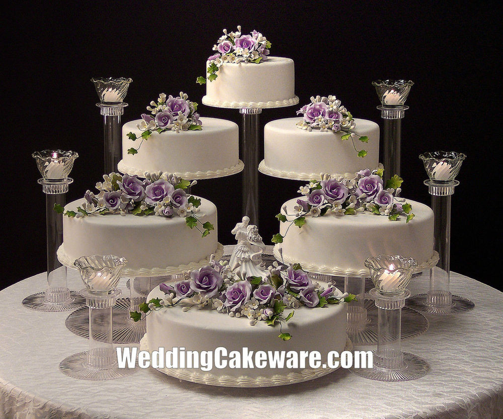 Wedding Cakes On Stands
 6 TIER CASCADING WEDDING CAKE STAND STANDS 6 TIER CANDLE