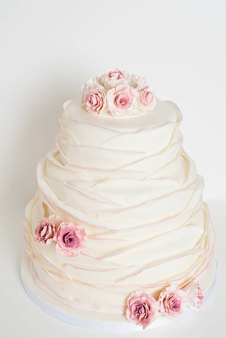 Wedding Cakes Ontario California
 Beautiful 3 tier Softly Ruffled Wedding Cake with pink