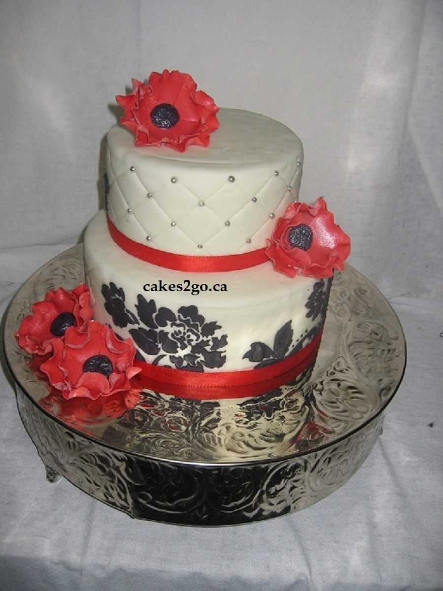 Wedding Cakes Ontario California
 Red Anemone Flower Wedding Cake Oakville tario By