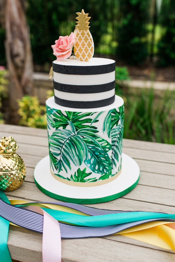 Wedding Cakes Palm Springs
 A Poolside Palm Springs Inspired Engagement Party