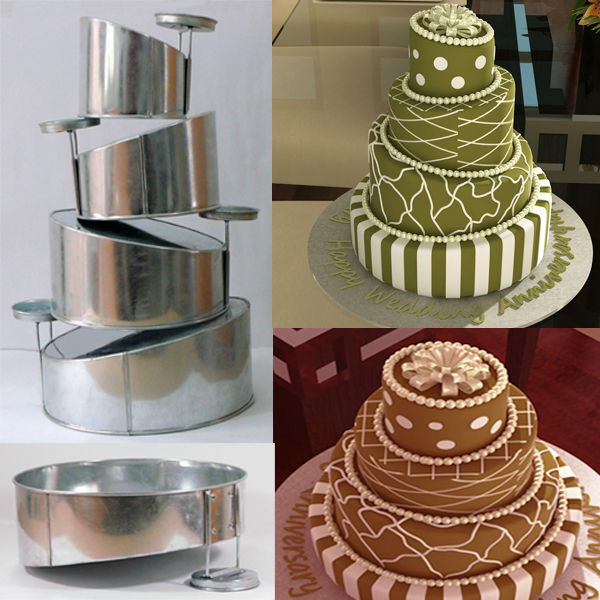 Wedding Cakes Pans
 Topsy Turvy Set of 4 Round Cake Pans with Detachable Stand