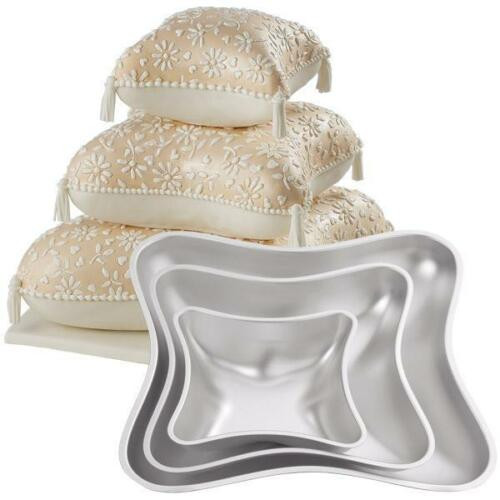 Wedding Cakes Pans
 New Wilton 3 TIERED PILLOW WEDDING CAKE PAN SET 4 Piece in