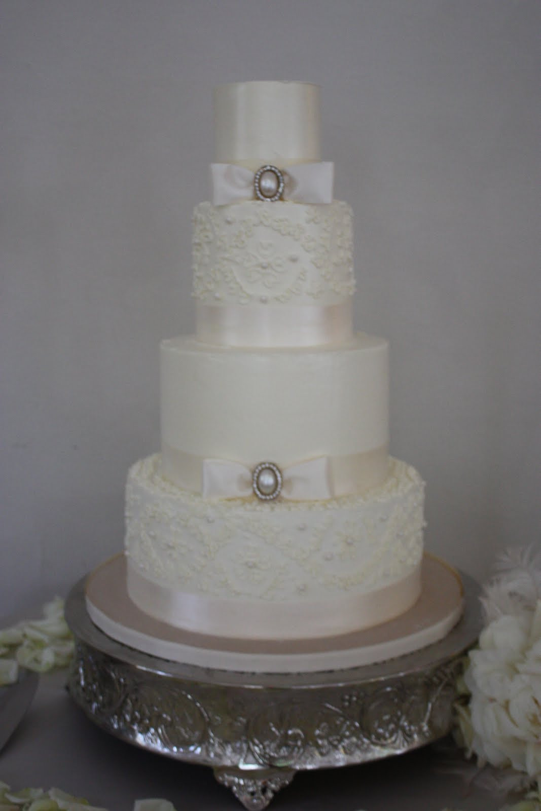 Wedding Cakes Pearls
 The Sugar Suite Blog Alencon Lace and Pearl Wedding Cake