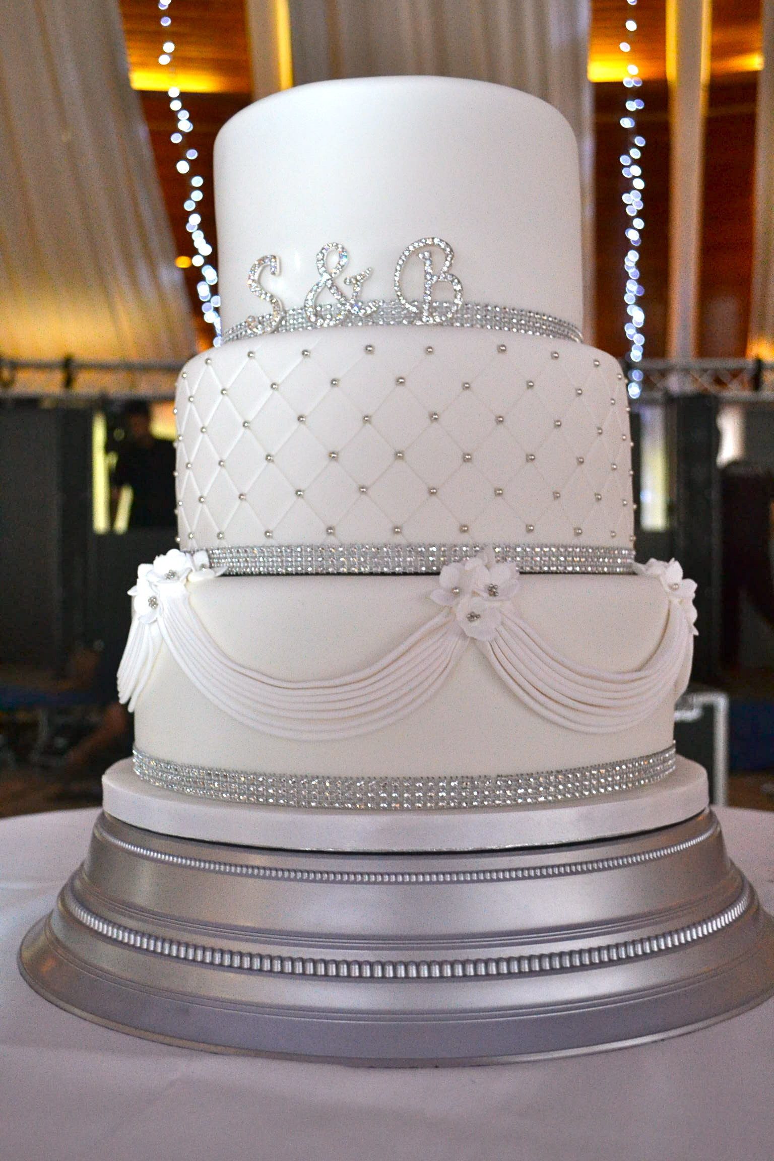 Wedding Cakes Photo
 Diamante and Drapes Wedding Cake Wedding Cakes Cakeology