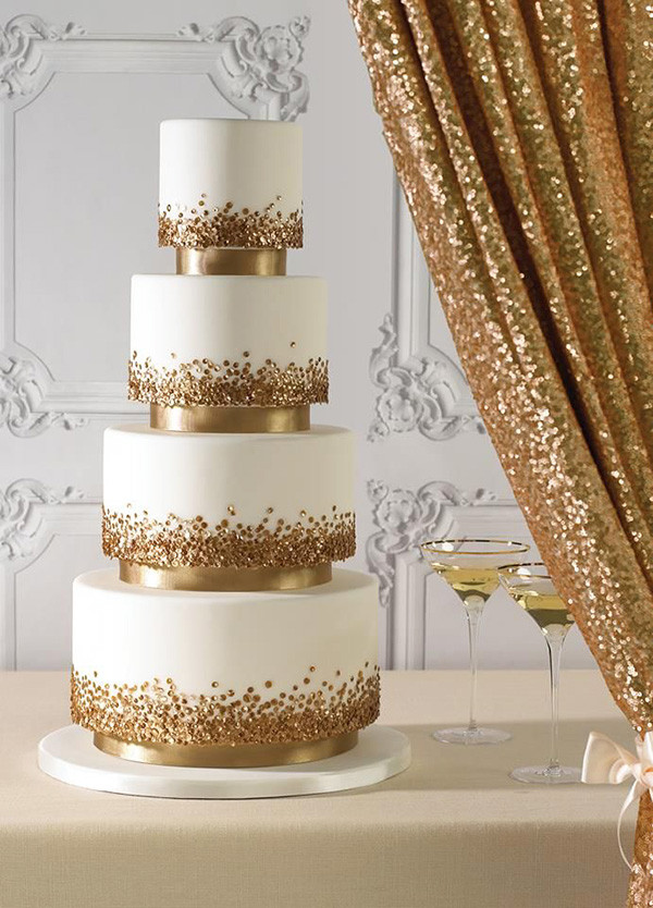 Wedding Cakes Pictures 2016
 Top 22 Glittery Gold Wedding Cakes for 2016 trends