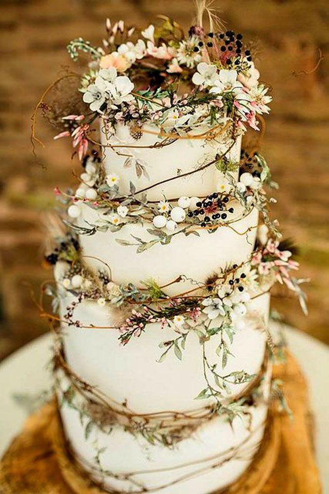 Wedding Cakes Pictures Pinterest
 24 Rustic Wedding Cakes With Floral & Berry Decorations