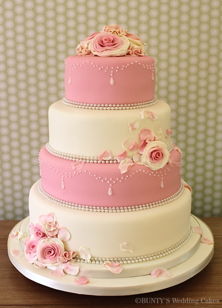 Wedding Cakes Pink
 Pink And Ivory Wedding Cake CakeCentral