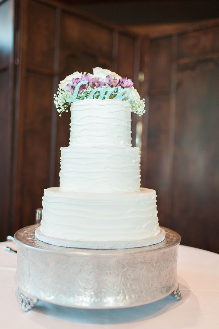 Wedding Cakes Plano Tx
 Classic White Wedding Cake with Love Topper in Plano Texas