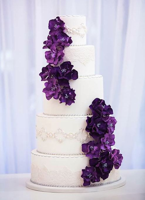 Wedding Cakes Purple And White
 45 Plum Purple Wedding Color Ideas