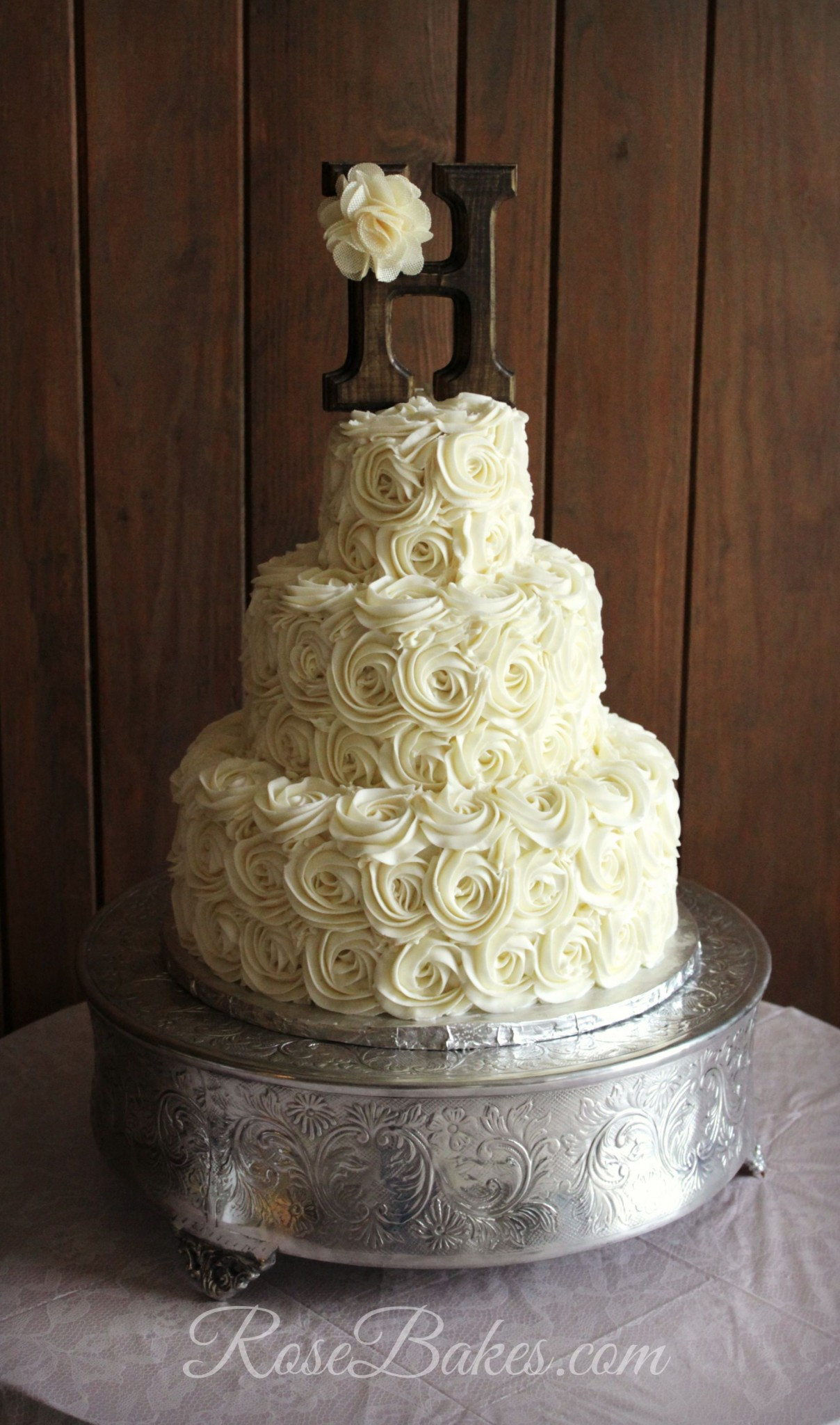 Wedding Cakes Rose
 Rustic Buttercream Roses Wedding Cake Rose Bakes