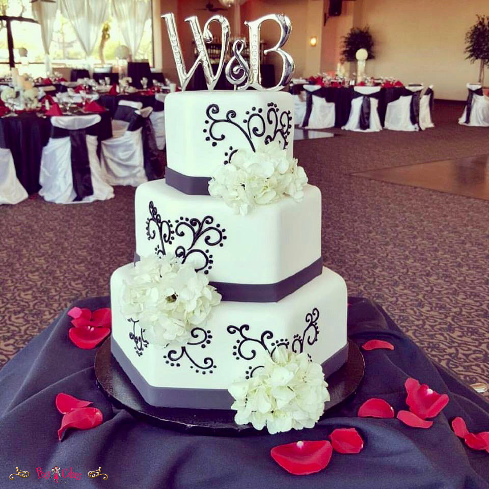 Wedding Cakes Scottsdale
 wedding cake pixy cakes hexagon elegant flowers topper