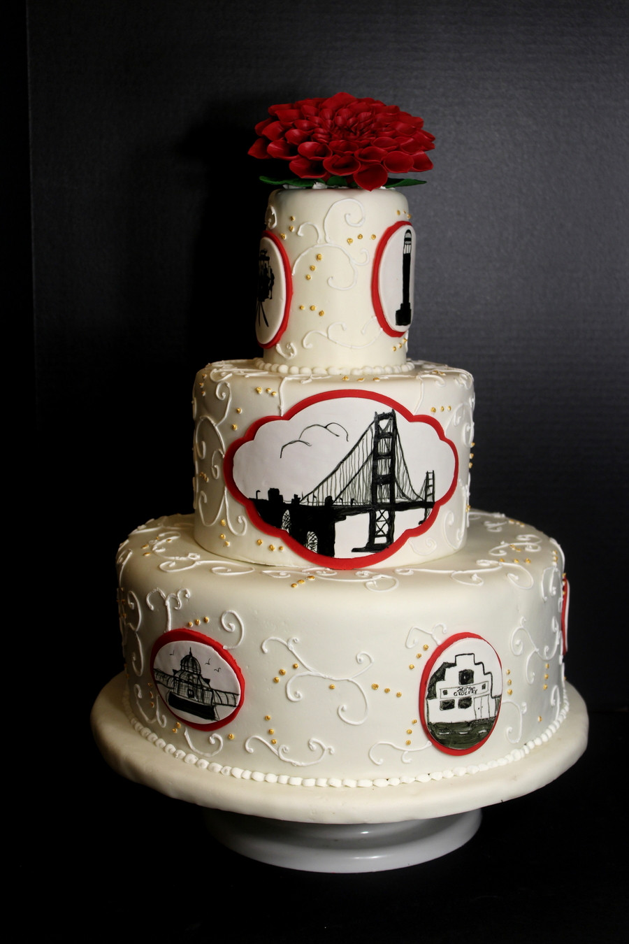 Wedding Cakes Sf
 San Francisco Themed Wedding Cake CakeCentral