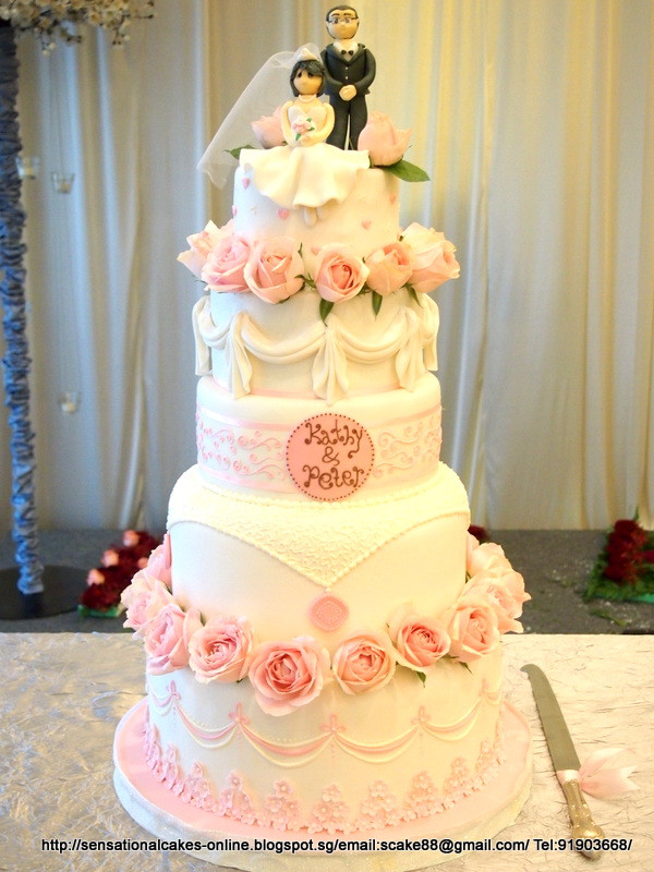 Wedding Cakes Sg
 The Sensational Cakes 5 TIER ROMANTIC WEDDING CAKE