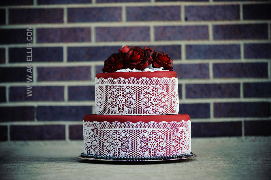 Wedding Cakes Sioux Falls
 Red Lace Wedding Cake The Cake Lady Sioux Falls