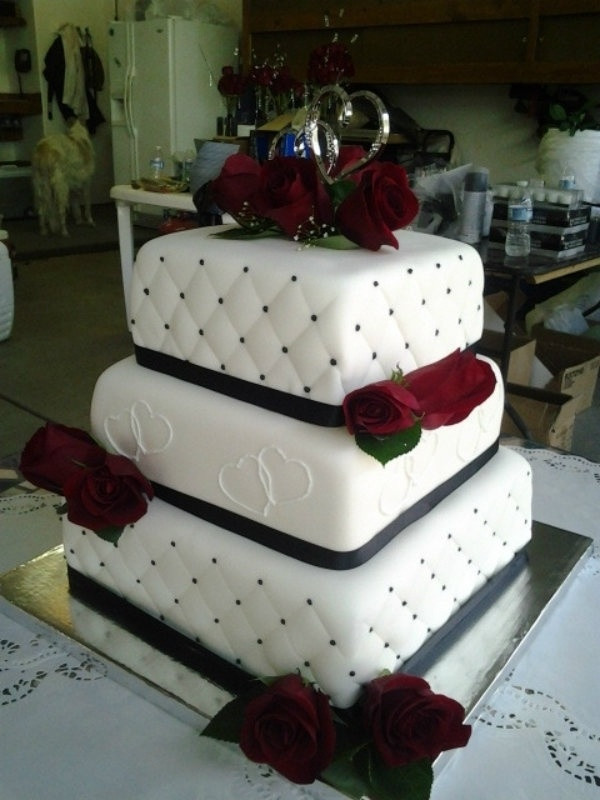 Wedding Cakes Square
 Black and White Square Wedding Cake Cakes