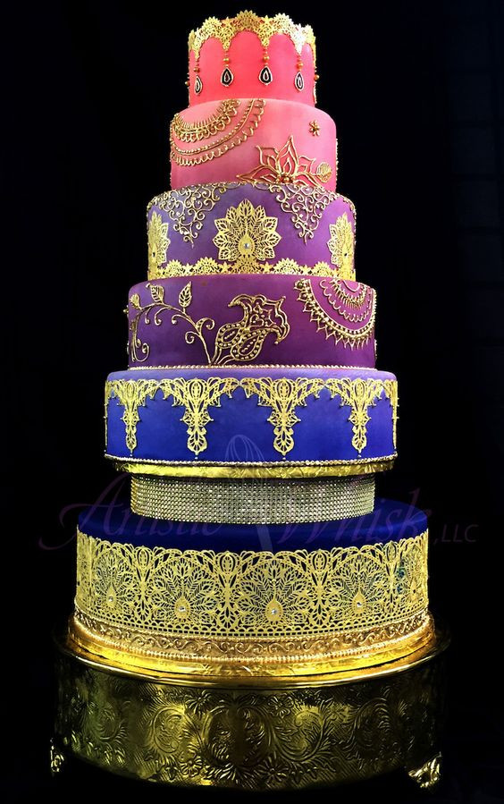Wedding Cakes St Petersburg Fl
 Purple Pink and Gold Indian Wedding Cake