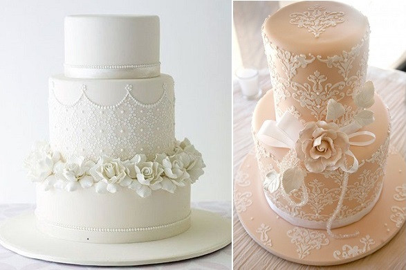 Wedding Cakes Stencils
 Stencilled Lace Wedding Cakes – Cake Geek Magazine