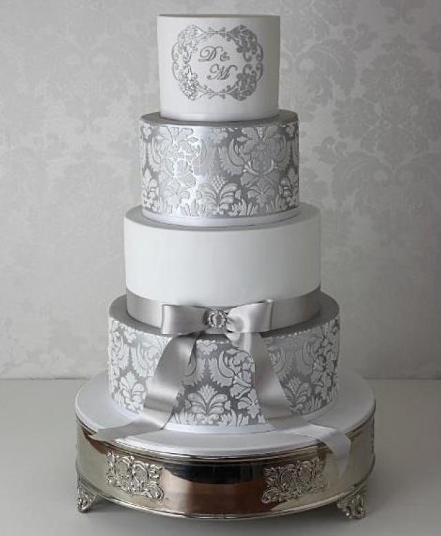 Wedding Cakes Stencils
 2 Damask Cake Stencils For Wedding Cakes Plantillas Para