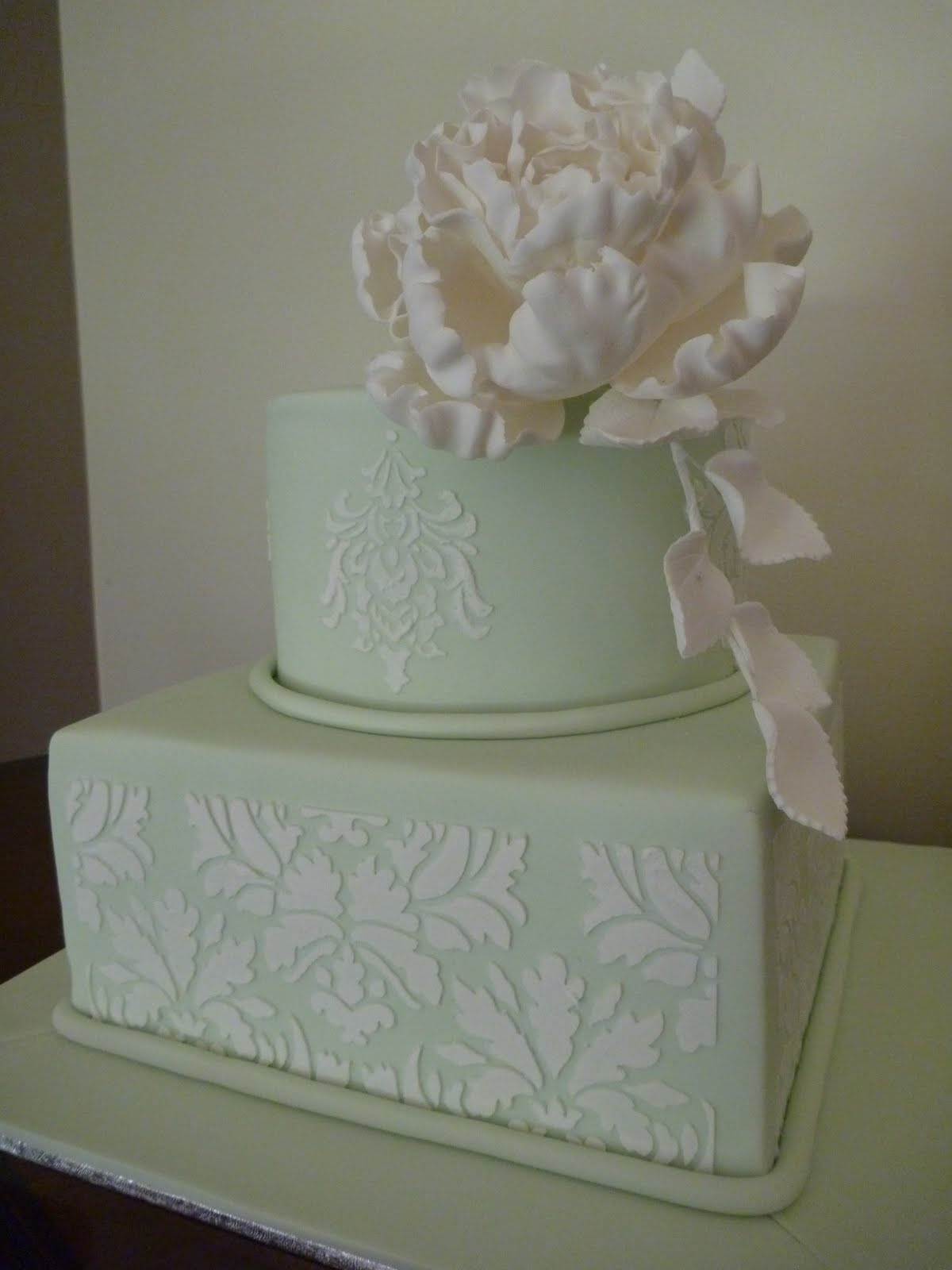 Wedding Cakes Stencils
 Love Cake 2 Tier Wedding Cake with Stencil and Sugar