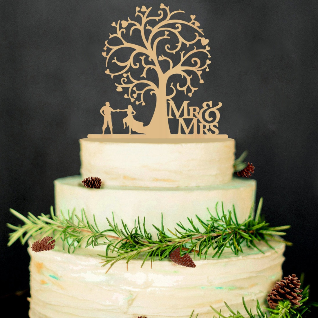 Wedding Cakes Supplies
 Mr & Mrs Wedding Cake Toppers Wedding Tree Wood Cake