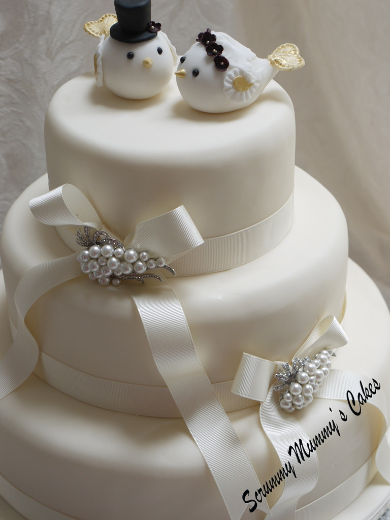 Wedding Cakes Three Tiers
 Scrummy Mummy s Cakes Lovebirds 3 Tier Wedding Cake