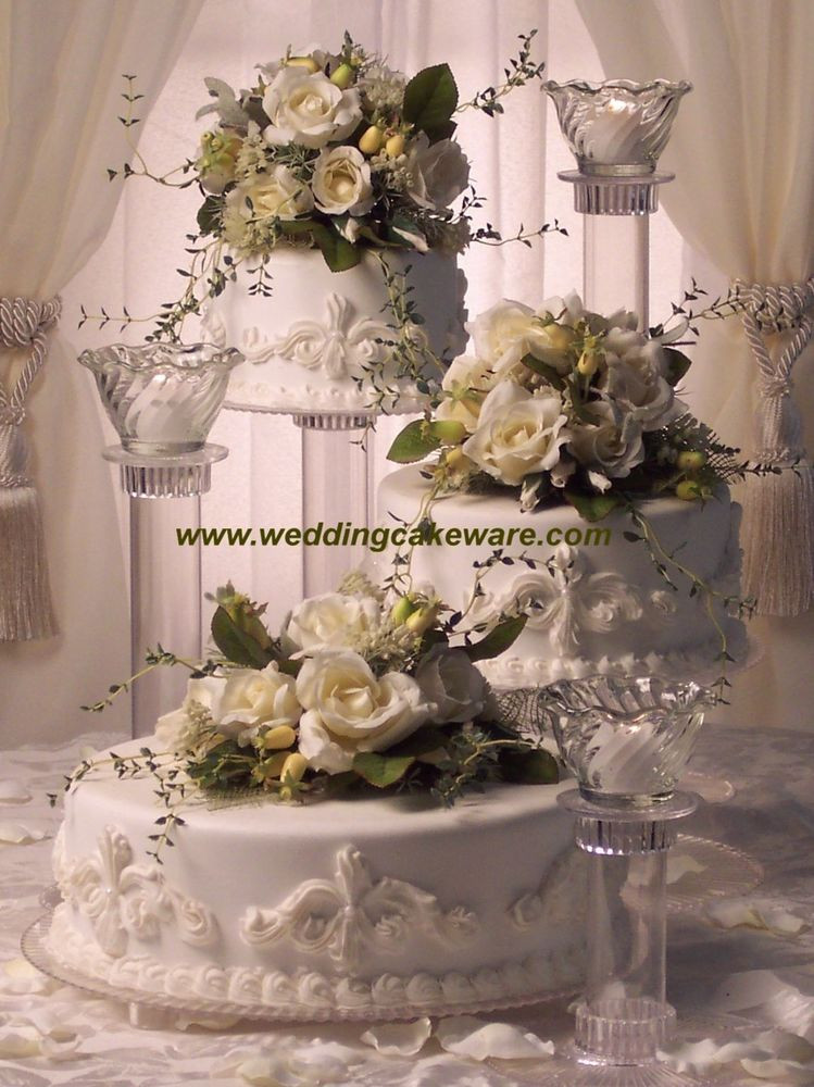 Wedding Cakes Three Tiers
 3 TIER CASCADING WEDDING CAKE STAND STANDS 3 TIER CANDLE