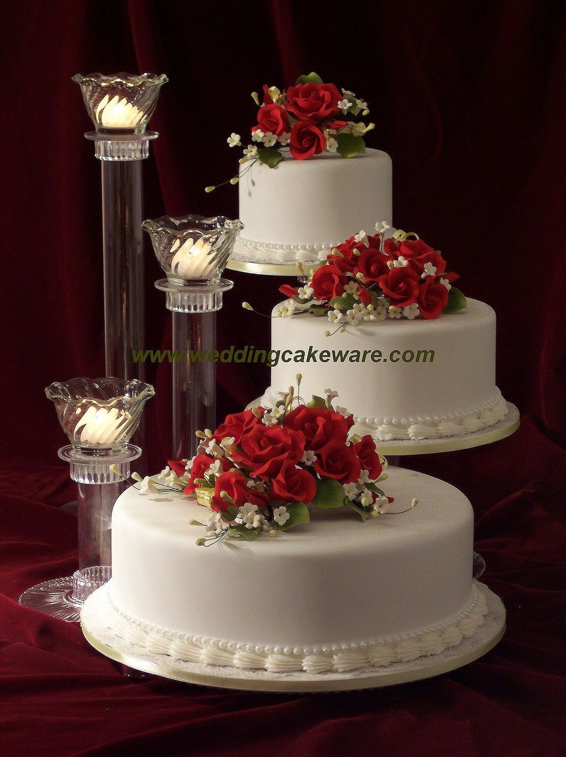 Wedding Cakes Tiered
 3 TIER CASCADING WEDDING CAKE STAND STANDS 3 TIER CANDLE