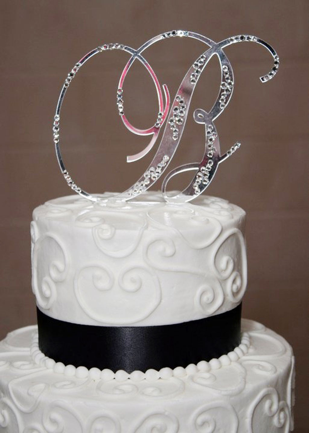 Wedding Cakes Toppers
 Initial B Wedding Bling Cake Topper Wedding Cake Cake
