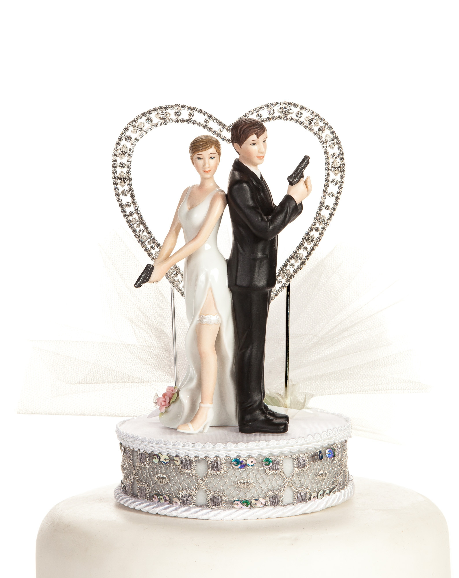 Wedding Cakes Toppers
 "Super y Spy" Rhinestone Heart Wedding Cake Topper