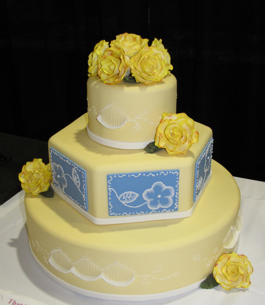 Wedding Cakes Tyler Tx
 Classic Yellow and Blue Wedding Cake by Tyler Gary