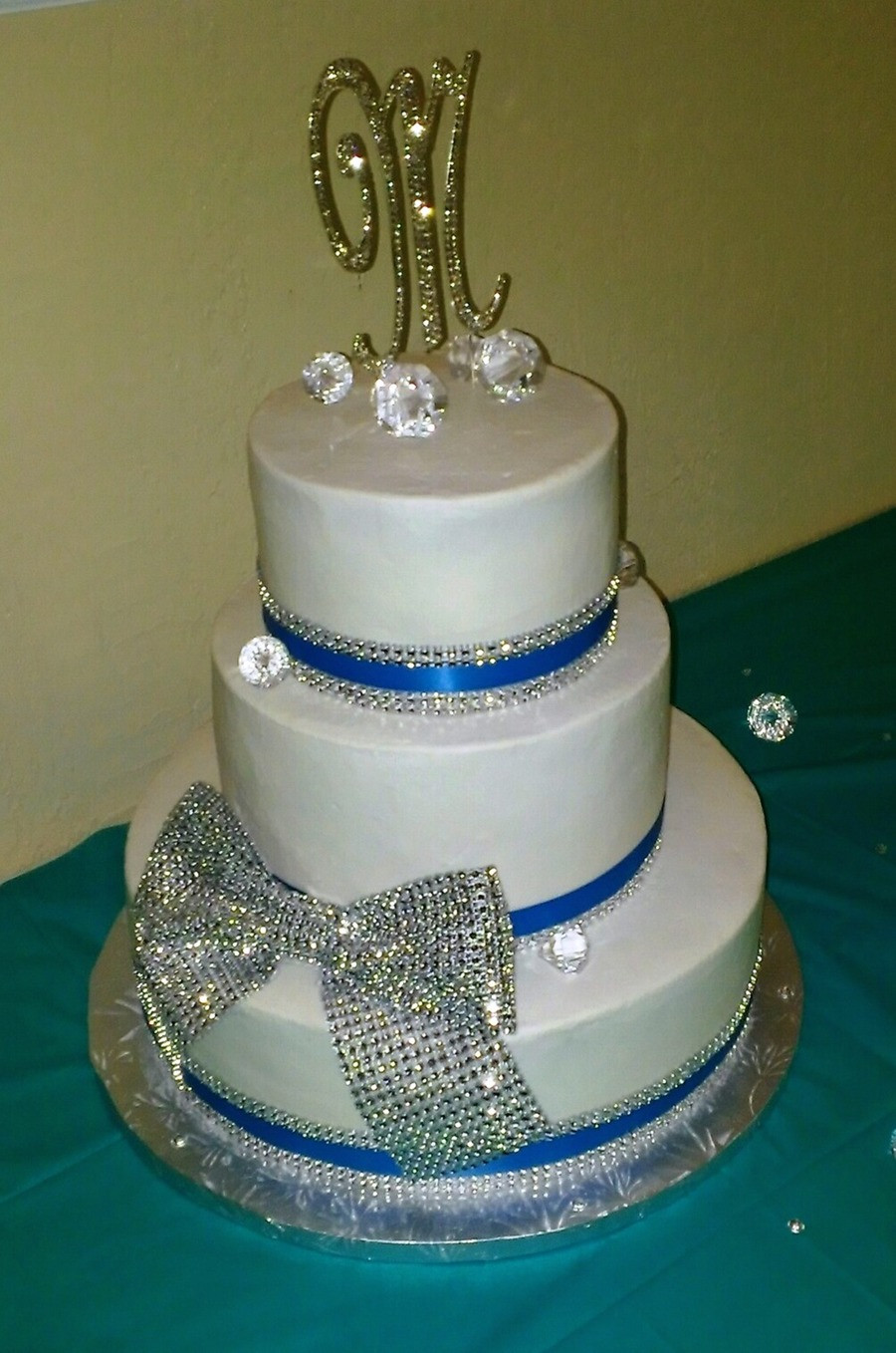 Wedding Cakes With Bling
 Bling Bling Wedding Cake Wbling Bow CakeCentral