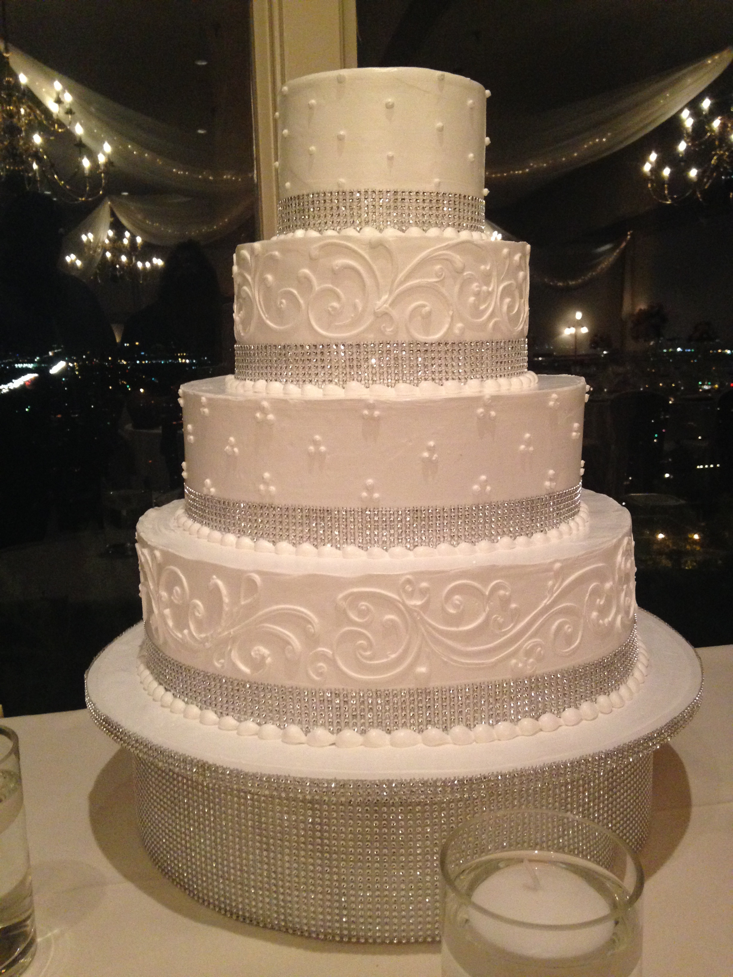 Wedding Cakes With Bling
 White wedding cake with bling