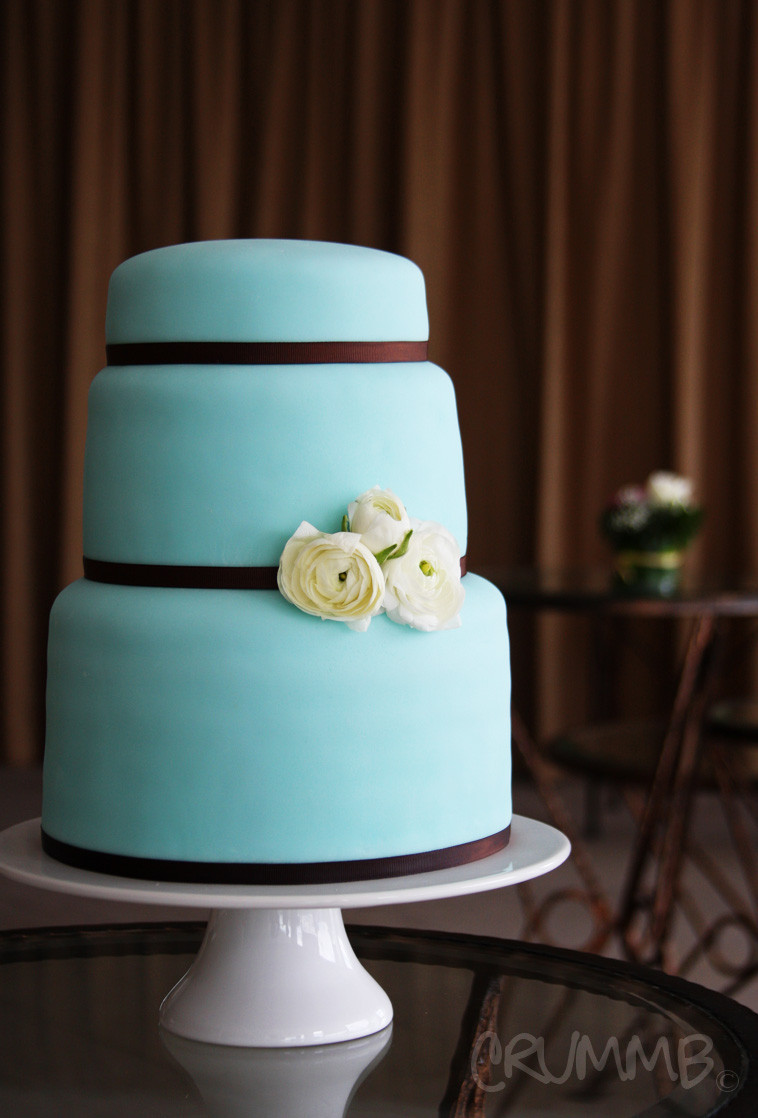 Wedding Cakes With Blue
 A&R’s Tiffany blue wedding cake