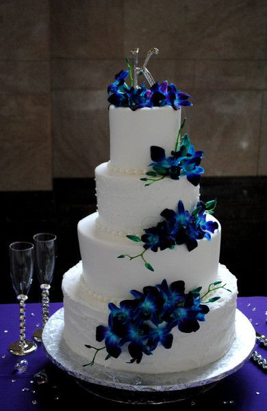 Wedding Cakes With Blue Flowers
 Purple And Blue Orchid Wedding Cakes Imspirational Ideas 8