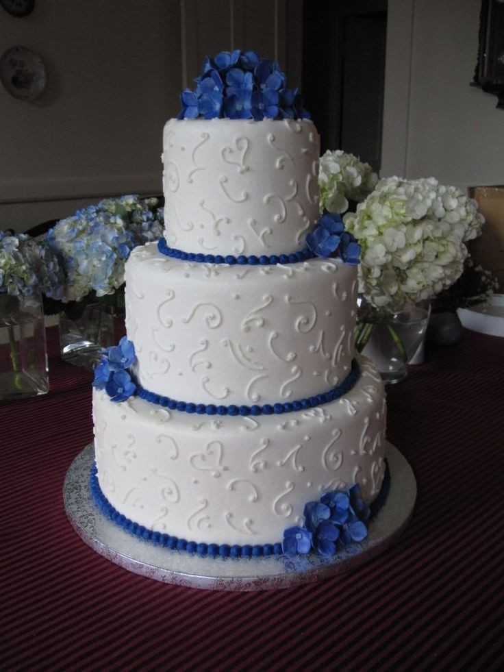 Wedding Cakes With Blue
 blue and white wedding cake