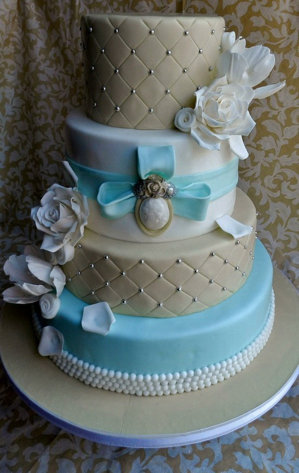 Wedding Cakes With Blue
 The gallery for Blue Wedding Cake