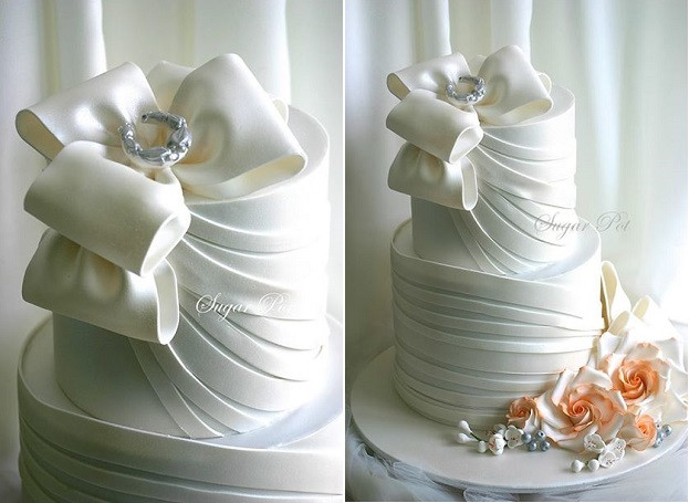 Wedding Cakes With Bow
 Wedding Cakes with Couture Bows – Cake Geek Magazine