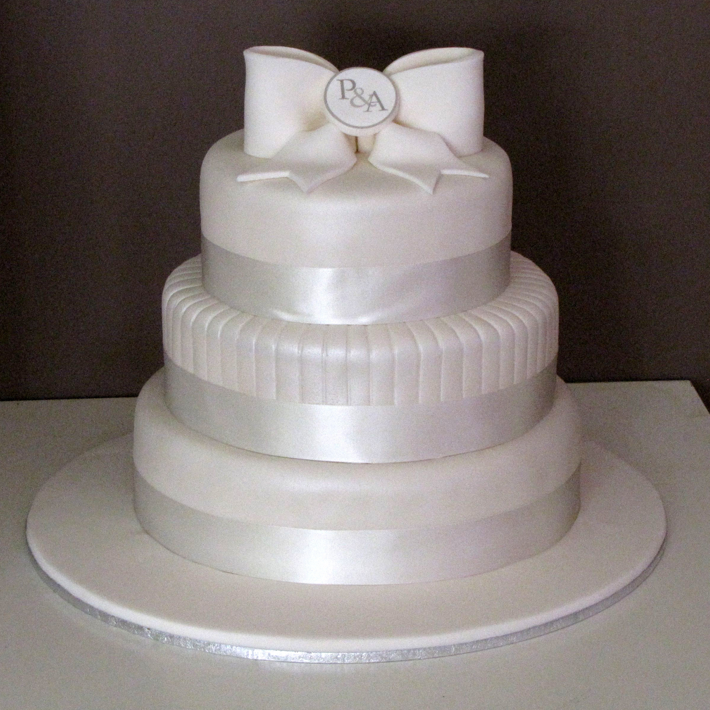 Wedding Cakes With Bow
 white 3 tier wedding cake with bow That s My Cake