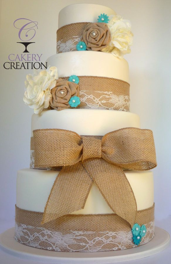 Wedding Cakes With Burlap
 Burlap Cake on Pinterest