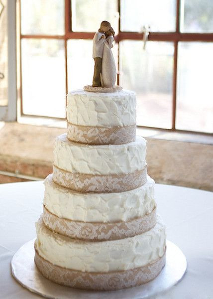 Wedding Cakes With Burlap Ribbon
 Autumn Georgia Mill Wedding Wedding Cakes