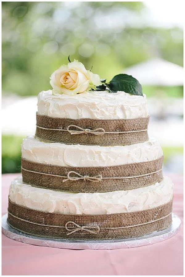 Wedding Cakes With Burlap Ribbon
 40 Hessian Wedding Ideas