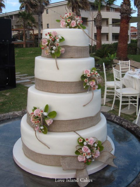 Wedding Cakes With Burlap Ribbon
 wedding cakes with burlap ribbon Wedding Cakes