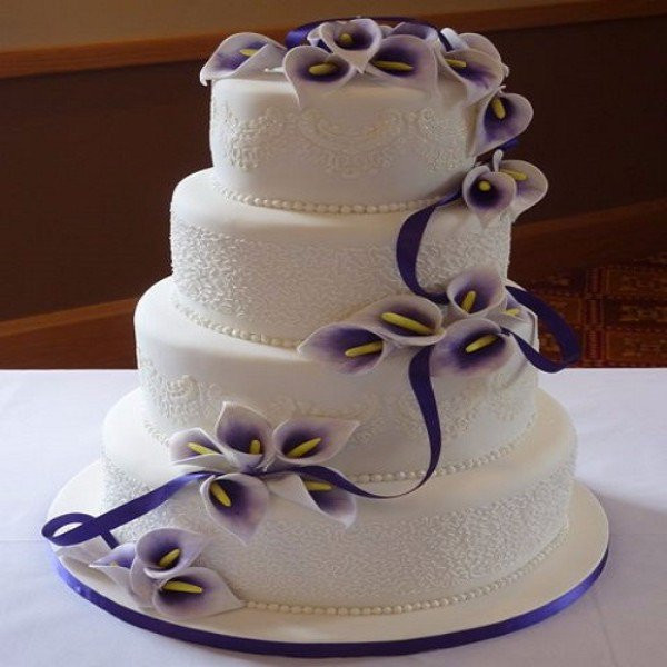 Wedding Cakes With Calla Lilies
 Buy Calla Lily Wedding Cake WC04 line in Bangalore