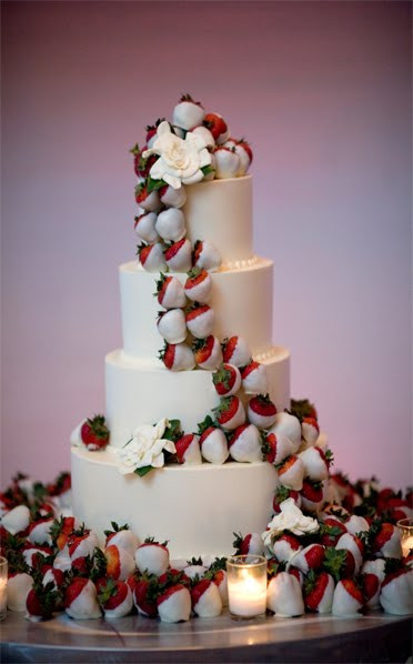 Wedding Cakes With Chocolate Covered Strawberries
 Instead of flowers on a wedding cake do chocolate covered