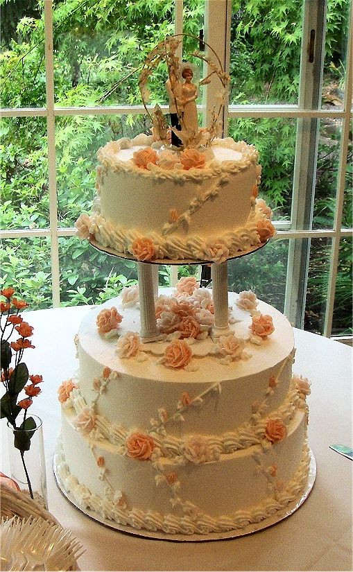 Wedding Cakes With Columns
 square column cakes with real flowers