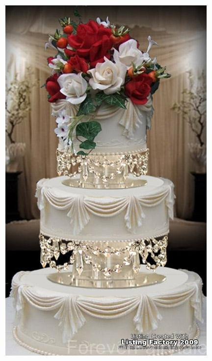 Wedding Cakes With Crystals
 Swarovski Crystal Wedding Cake Tier Separator Set 8in