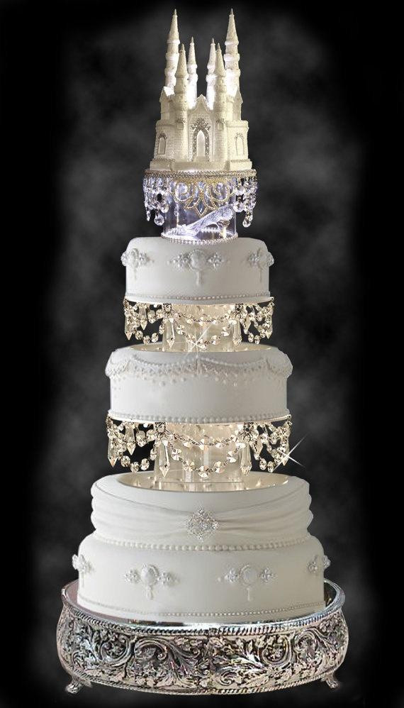 Wedding Cakes With Crystals
 Disney Wedding Swarovski Crystal Wedding Cake Tier Set