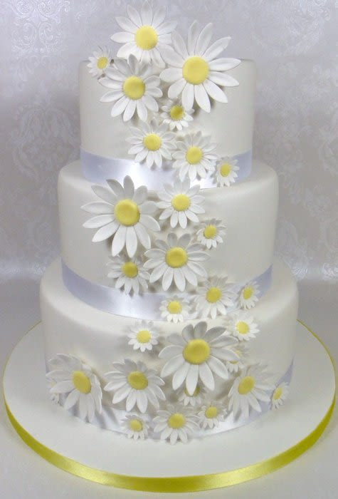 Wedding Cakes With Daisies
 Daisy Wedding Cake Cake by Fancy Cakes by Linda CakesDecor