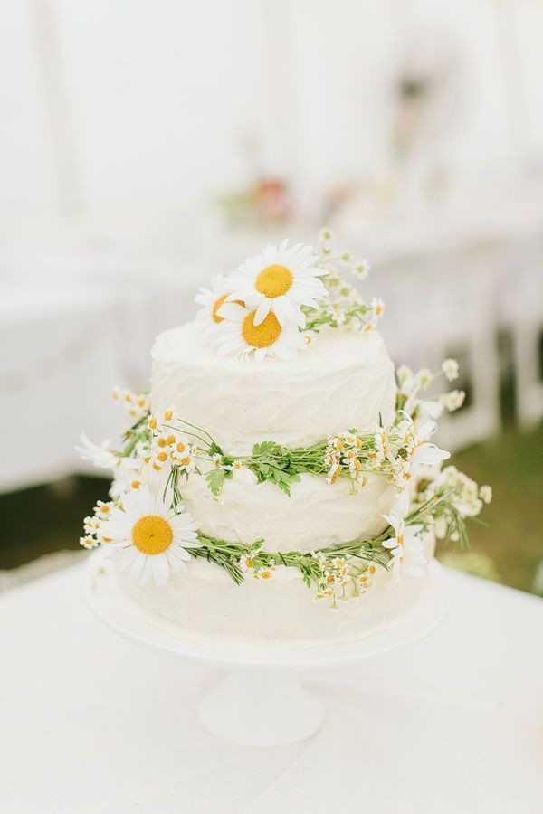 Wedding Cakes With Daisies
 50 Wildflowers Wedding Ideas for Rustic Boho Weddings