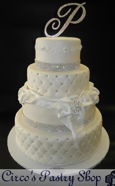 Wedding Cakes With Diamonds
 Diamond Ivory Wedding Fondant Cake Fondant Ivory Cake with